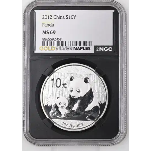 2012 - 1oz Panda Silver Coin - China 10Yn - NGC MS69 (S14-B15)
